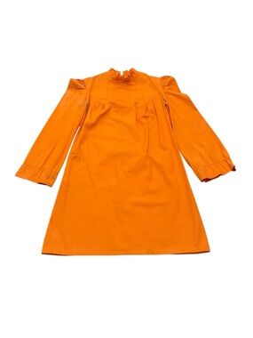 Vintage 1960s Mod Orange Mini Dress High Neck Long Sleeve